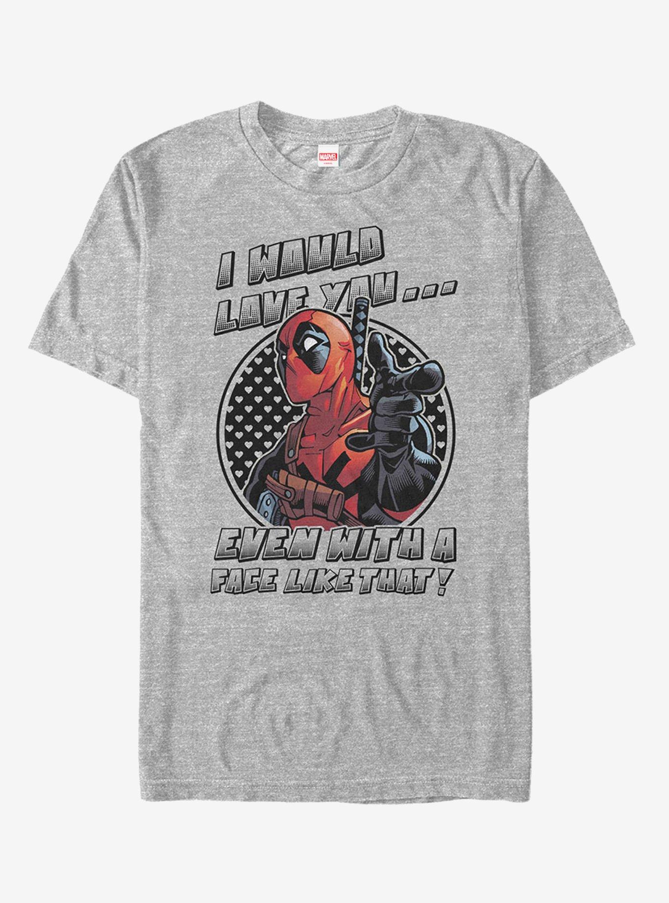 Marvel Deadpool With a Face Like That T-Shirt, ATH HTR, hi-res