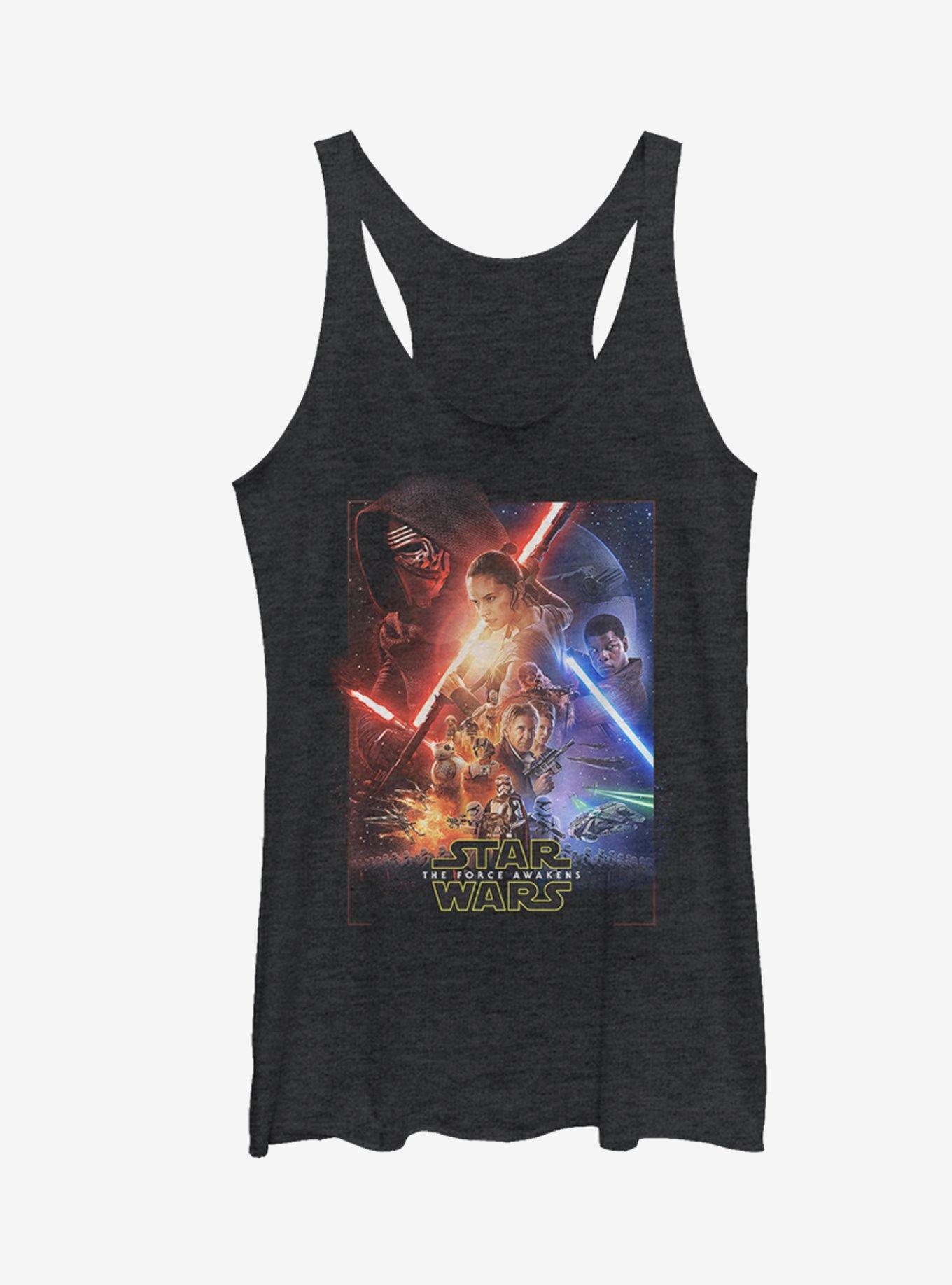 Star Wars Episode VII Movie Poster Girls Tanks, BLK HTR, hi-res