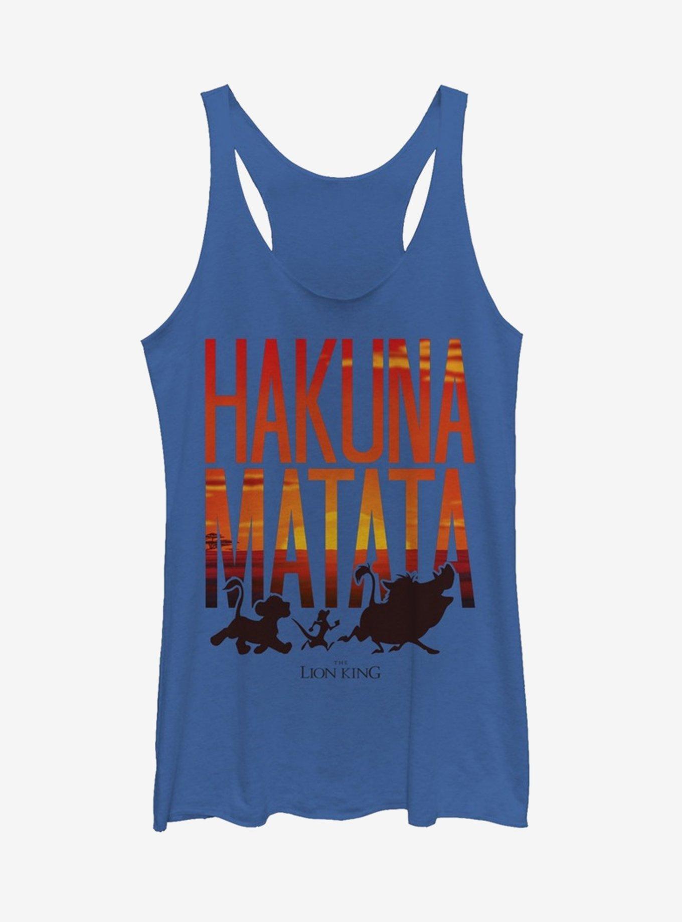 Lion King Hakuna Matata Sunset Girls Tanks, ROY HTR, hi-res