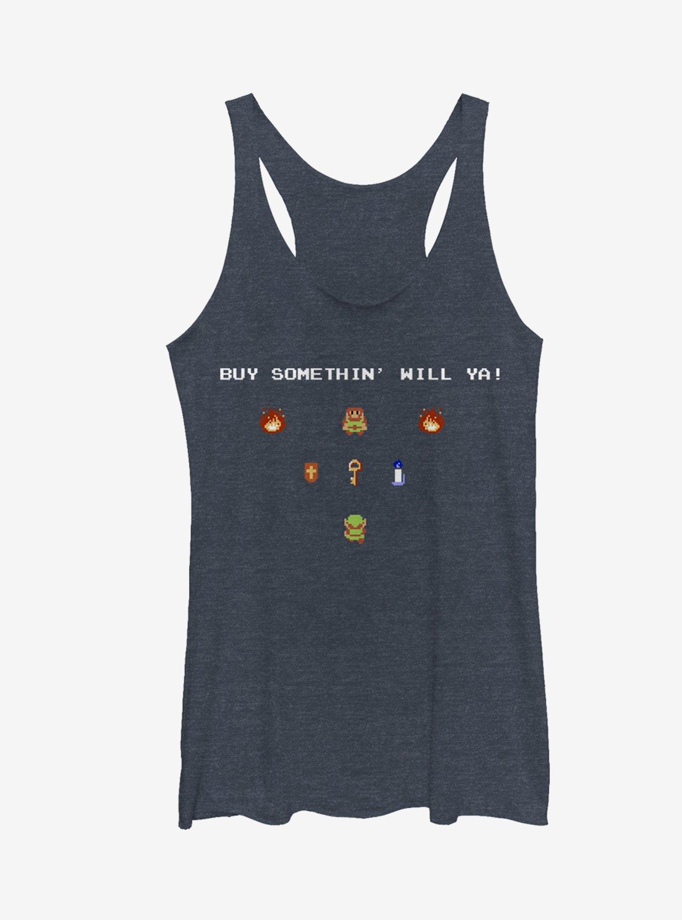 Nintendo Legend of Zelda Merchant Buy Something Girls Tanks, NAVY HTR, hi-res