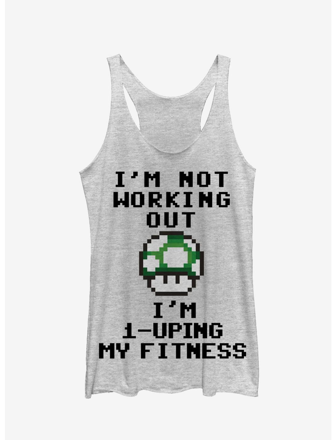 Super Mario 1-Uping My Fitness Girls Tank, WHITE HTR, hi-res