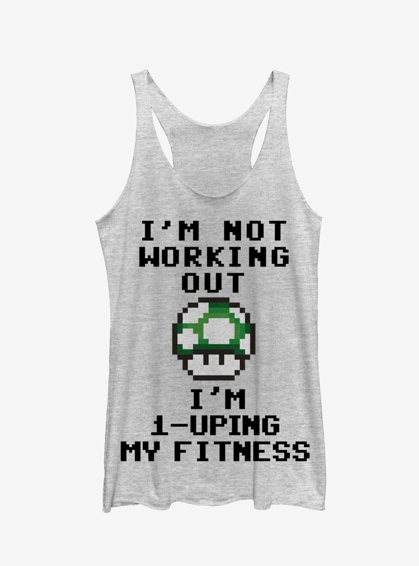 Super Mario 1-Uping My Fitness Girls Tank, WHITE HTR, hi-res