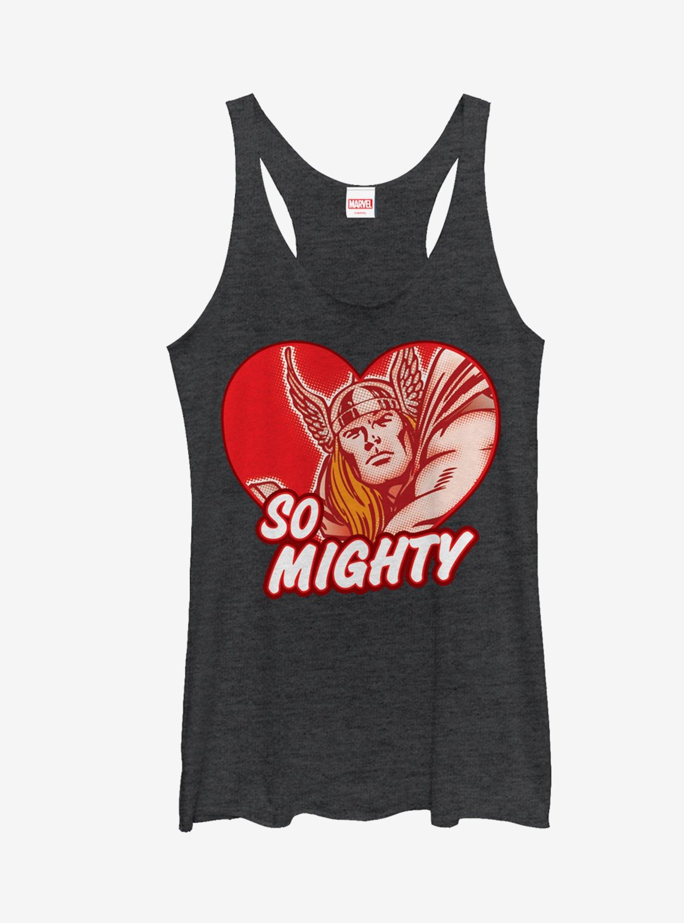 Marvel Thor Be Mighty Heart Girls Tanks, BLK HTR, hi-res