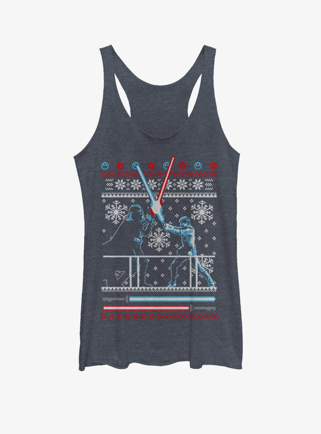 Star Wars Ugly Christmas Sweater Duel Girls Tanks, , hi-res