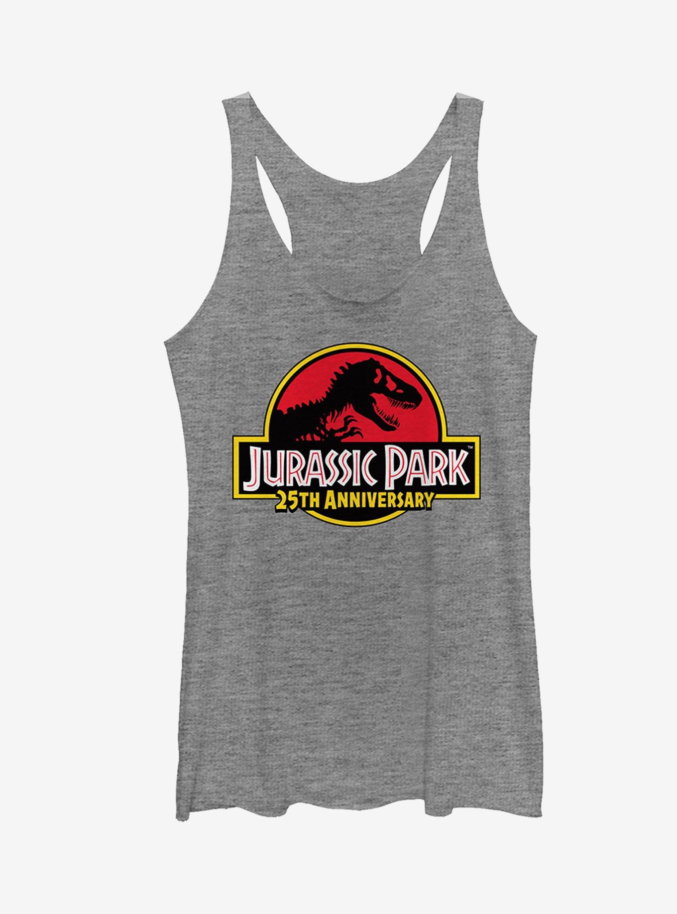 Jurassic Park 25th Anniversary Logo Girls Tank Top, GRAY HTR, hi-res