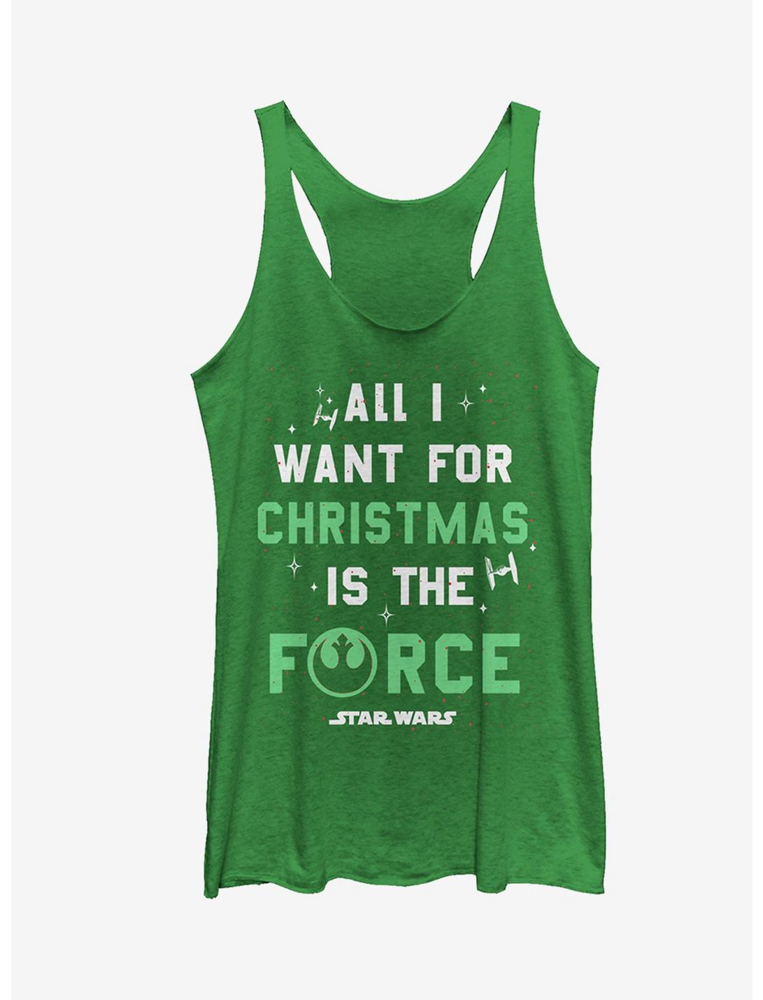 Star Wars Christmas I Want Force Girls Tanks, ENVY, hi-res