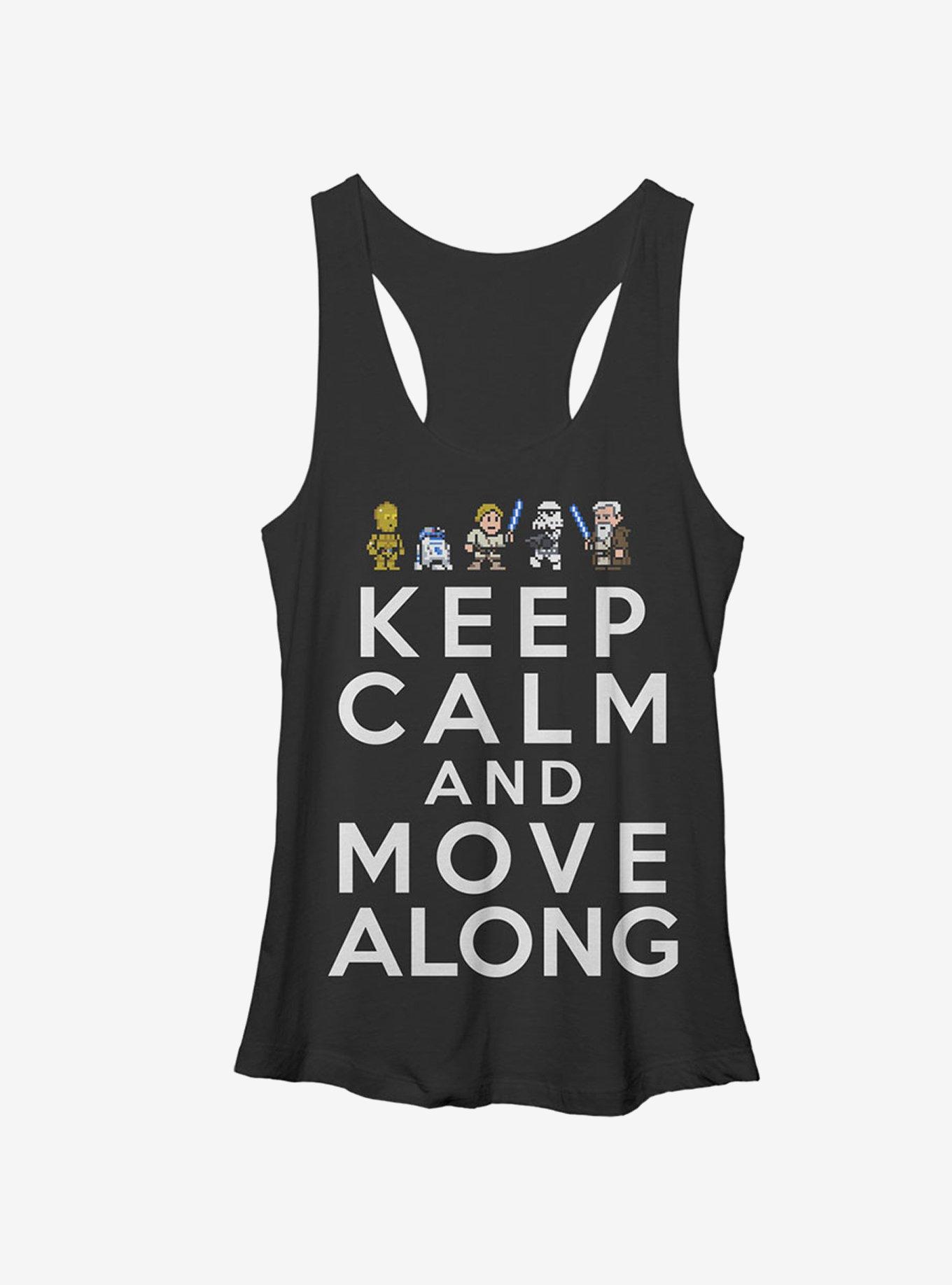 Star Wars Keep Calm and Move Along Girls Tanks, BLK HTR, hi-res