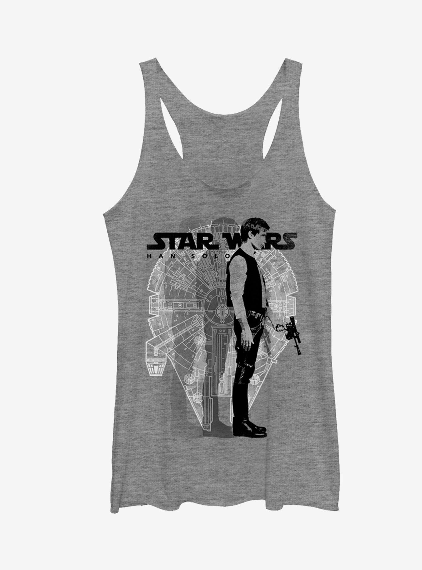 Star Wars Millennium Falcon Han Solo Girls Tanks - GREY | Hot Topic