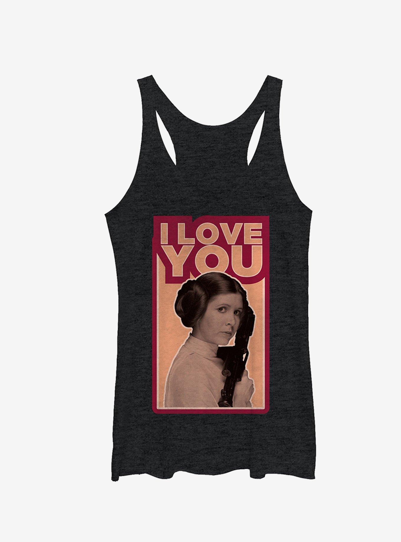 Star Wars Princess Leia Quote I Love You Girls Tanks, BLK HTR, hi-res