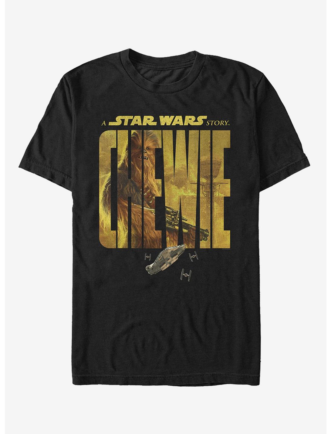 Star Wars Solo A Star Wars Story Chewie Name Movie Poster T-Shirt, BLACK, hi-res