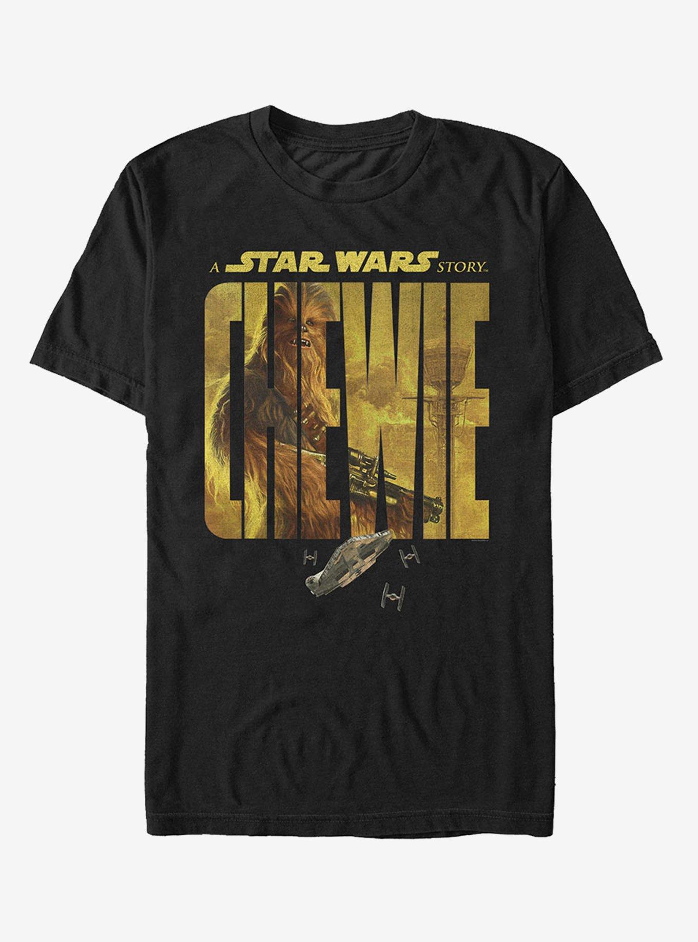 Star Wars Solo A Star Wars Story Chewie Name Movie Poster T-Shirt, BLACK, hi-res