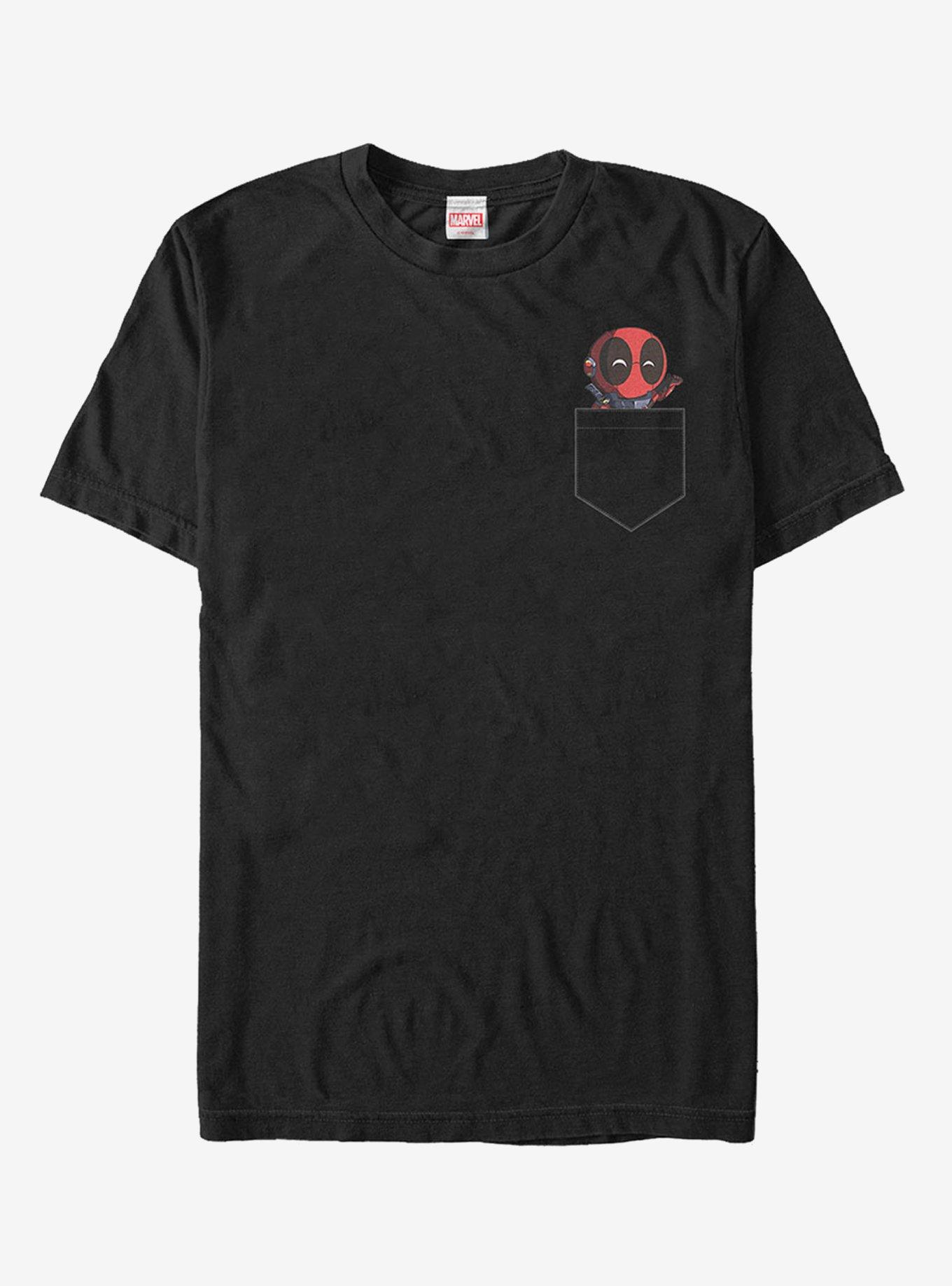 Marvel Deadpool Mini Faux Pocket Friend T-Shirt, BLACK, hi-res