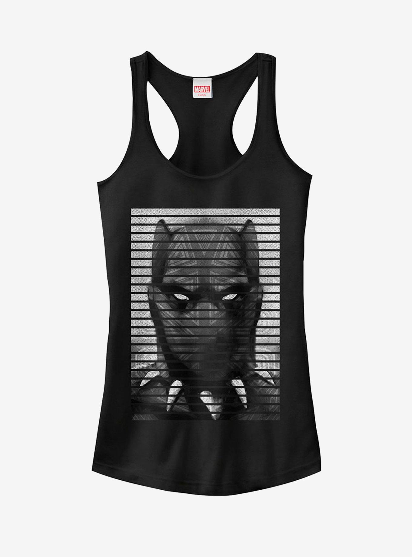 Marvel Black Panther Striped Profile Girls Tanks