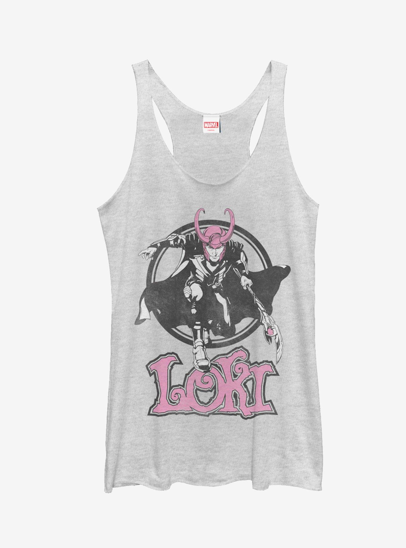 Marvel Loki Mischief Girls Tanks, WHITE HTR, hi-res