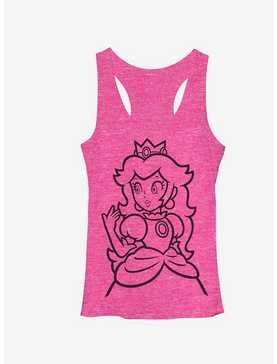 Super Mario Princess Peach Outline Tank, , hi-res
