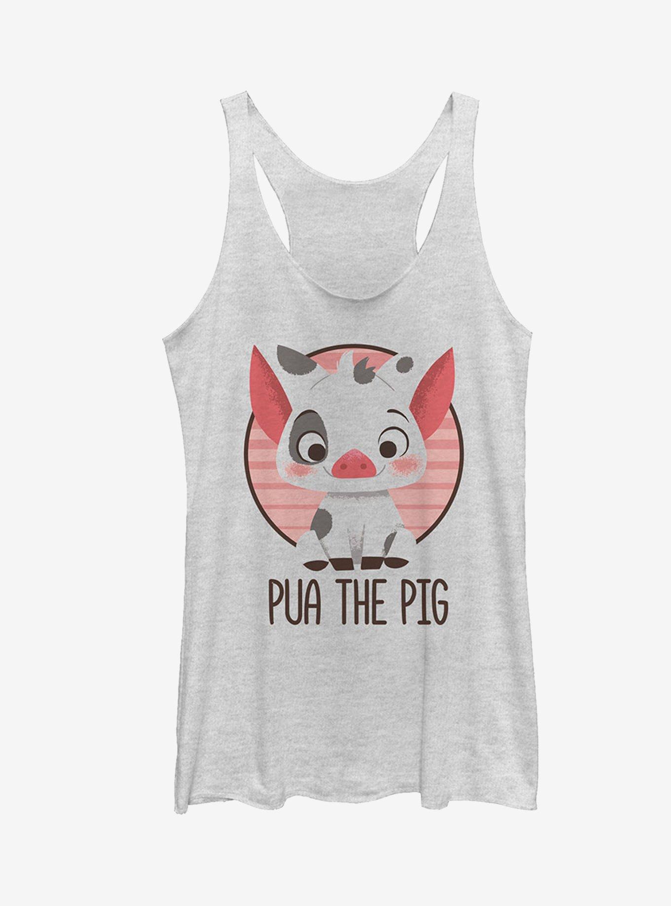 Disney Moana Pua The Pig Girls Tank Top, WHITE HTR, hi-res