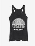 Star Wars Rogue One Death Star Palm Silhouette Girls Tanks, BLK HTR, hi-res