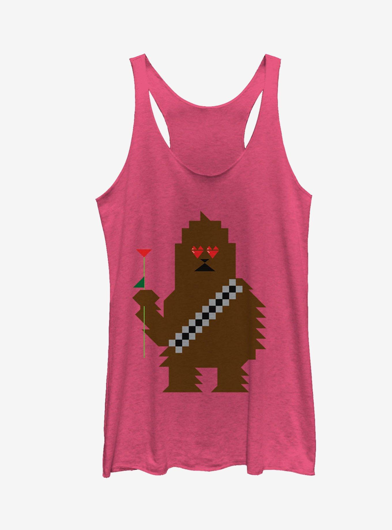 Star Wars Valentine's Day Chewbacca Girls Tanks, PINK HTR, hi-res