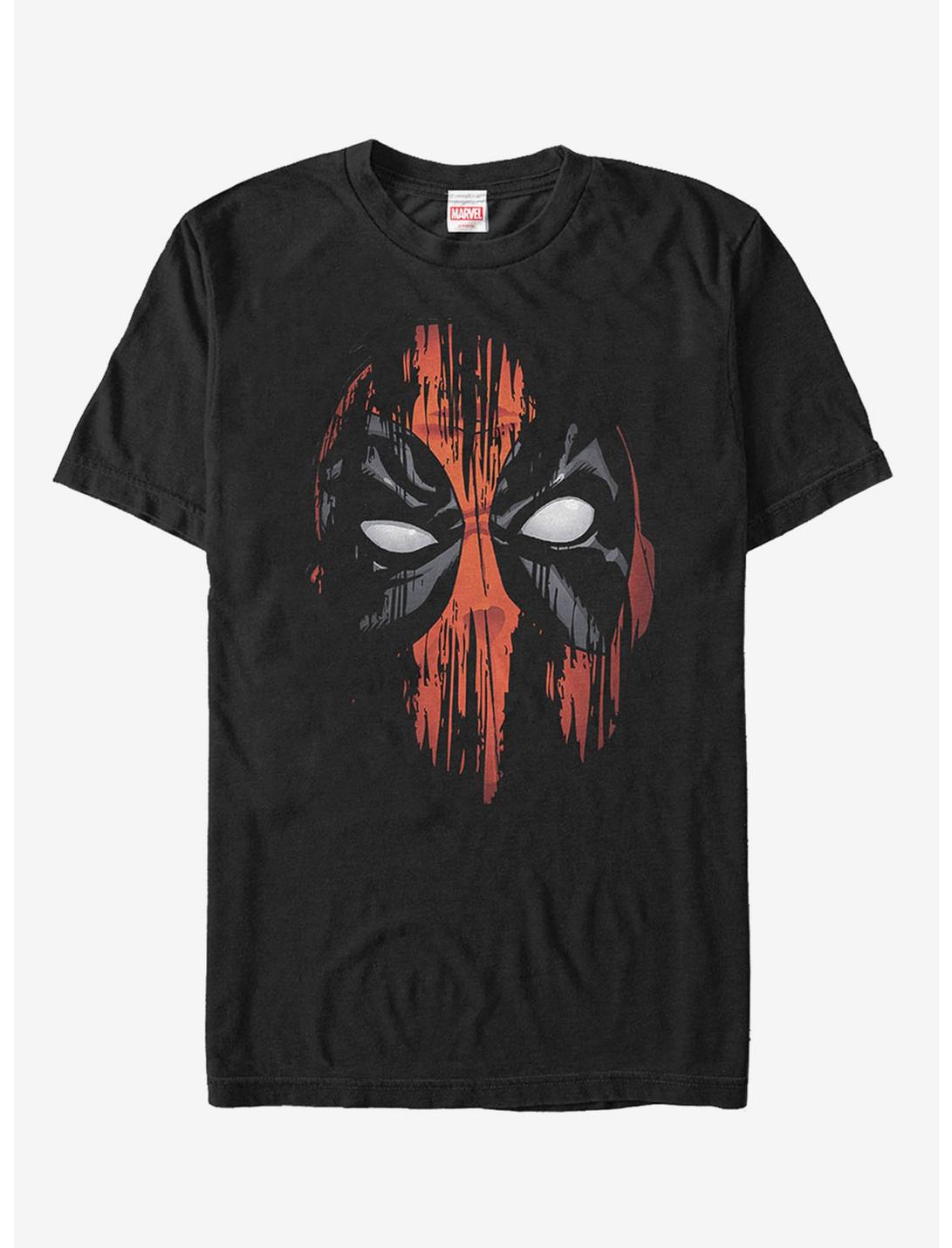 Marvel Deadpool Paint Streak Mask T-Shirt, BLACK, hi-res