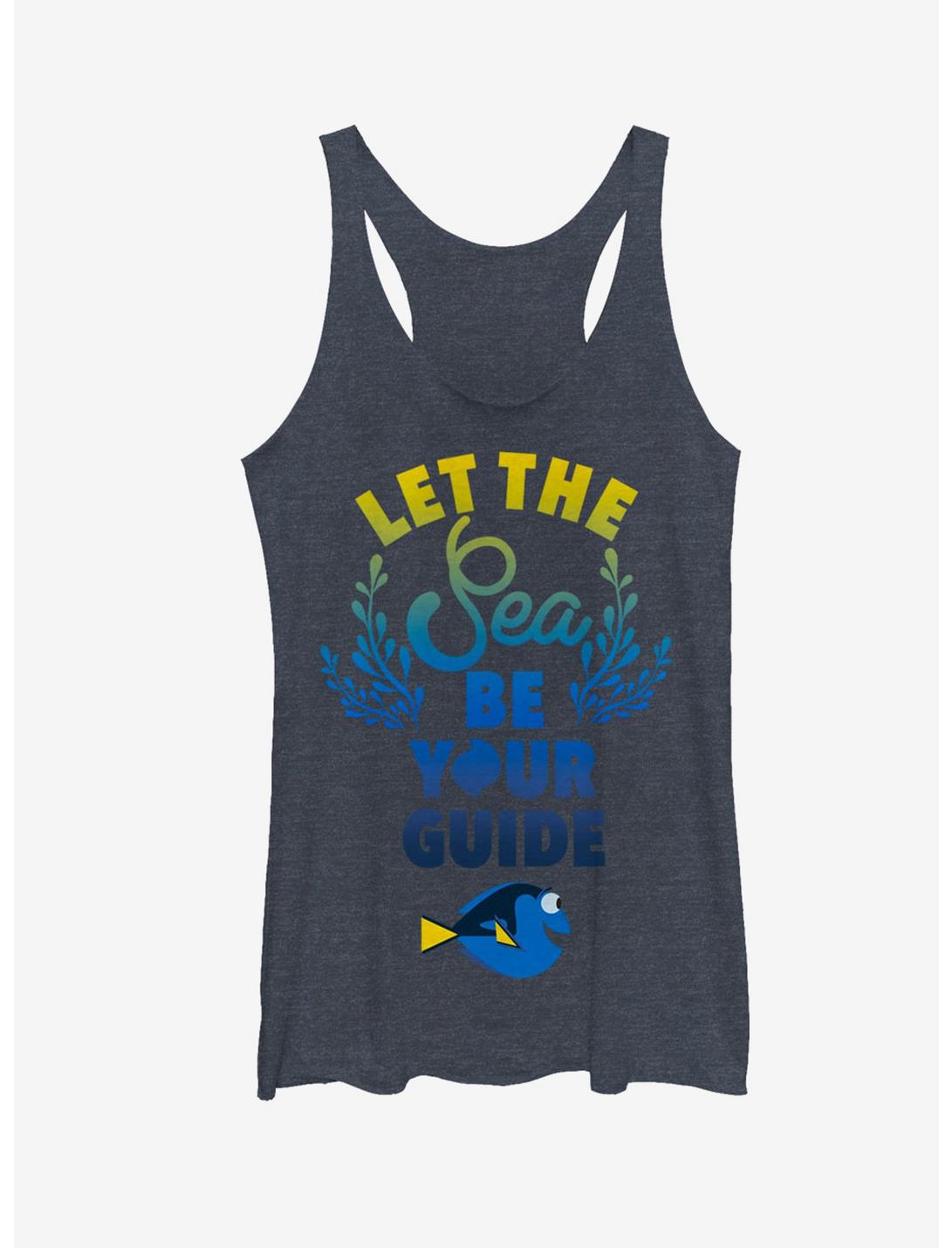 Disney Pixar Finding Dory Let the Sea be Your Guide Girls Tank, NAVY HTR, hi-res