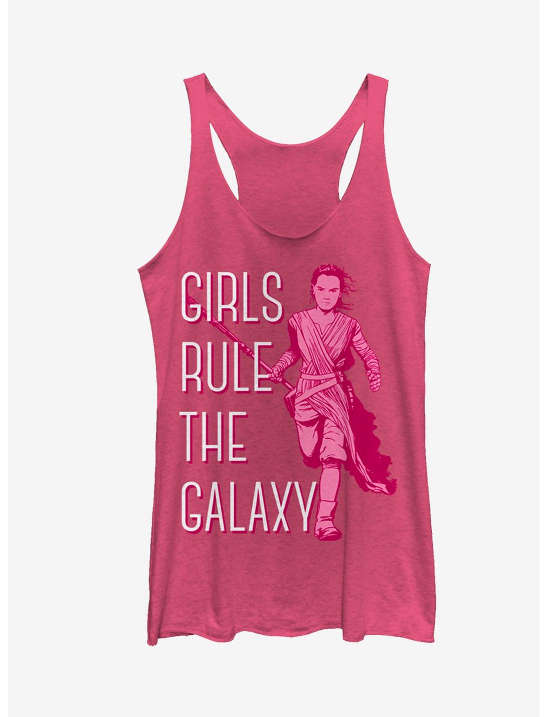 Star Wars Rey Girls Rule the Galaxy Girls Tanks, PINK HTR, hi-res