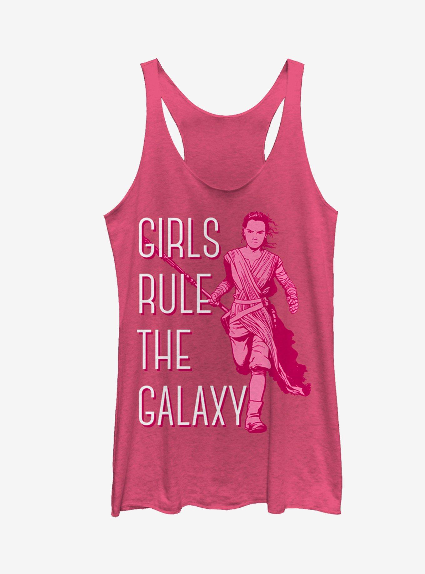 Star Wars Rey Girls Rule the Galaxy Girls Tanks, PINK HTR, hi-res