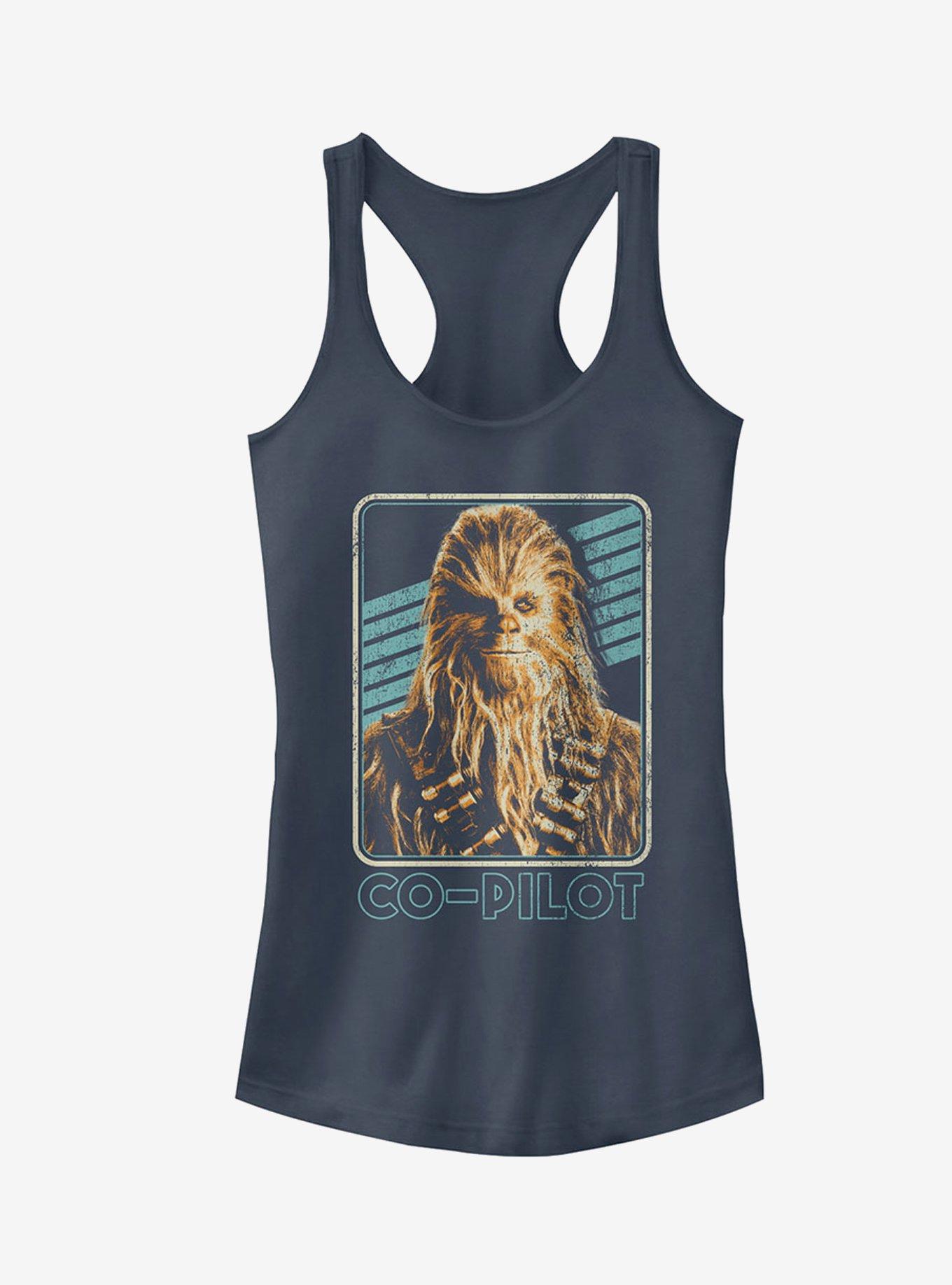 Star Wars Retro Chewie Copilot Girls Tanks - BLUE | Hot Topic