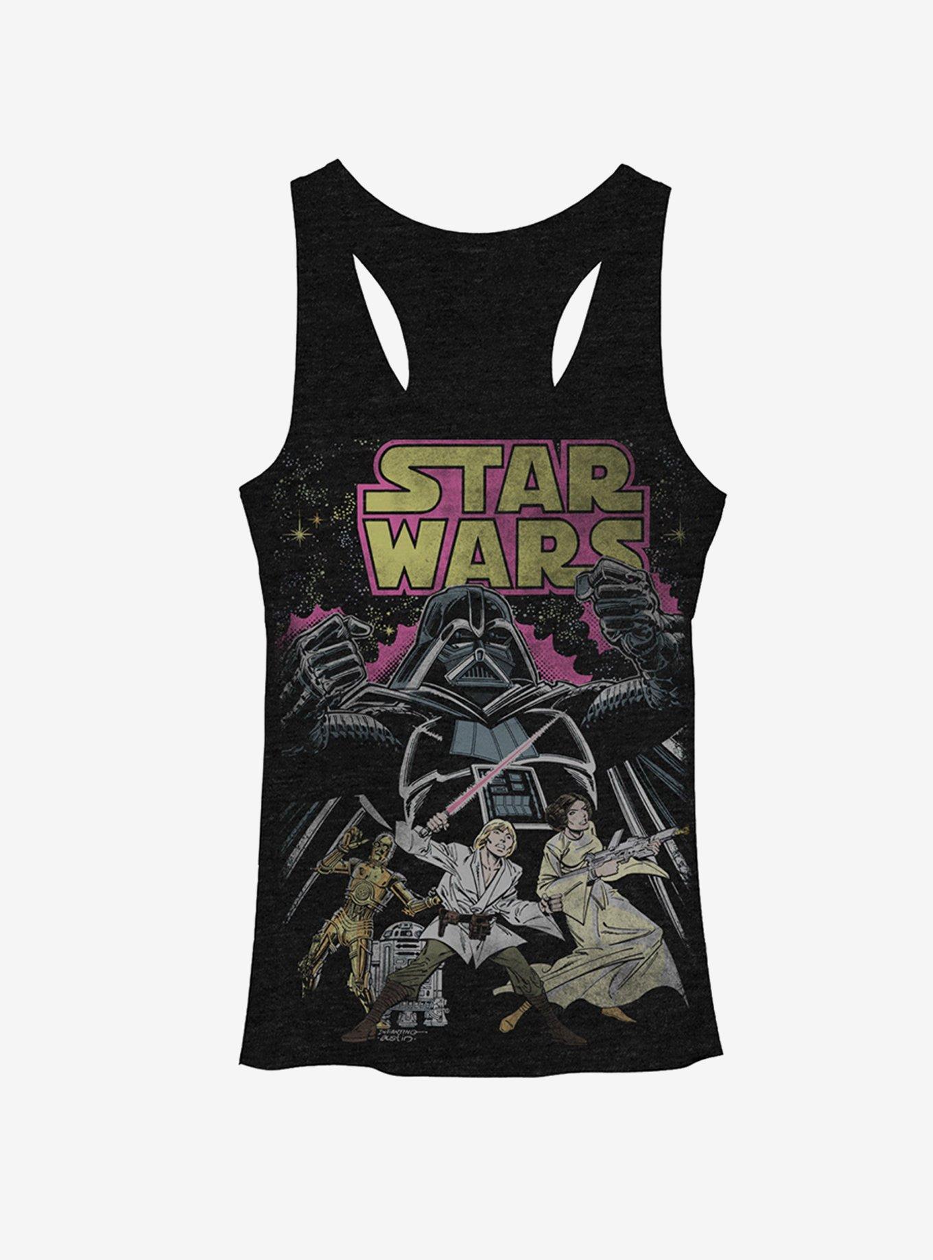 Star Wars Comic Cover Girls Tanks, BLK HTR, hi-res