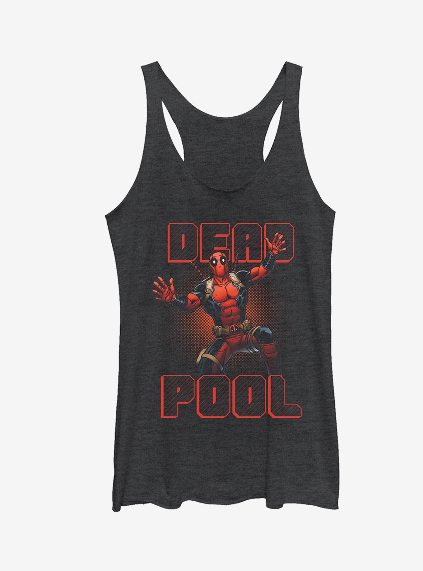 Marvel Deadpool Falling Girls Tank, BLK HTR, hi-res