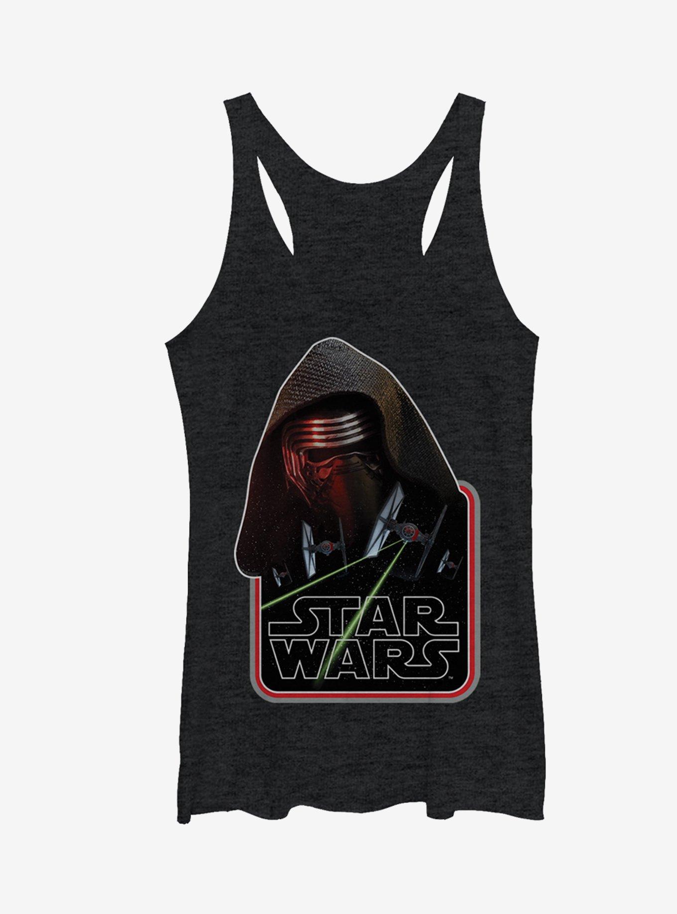 Star Wars Episode VII Kylo Ren TIE Fighter Girls Tanks, BLK HTR, hi-res