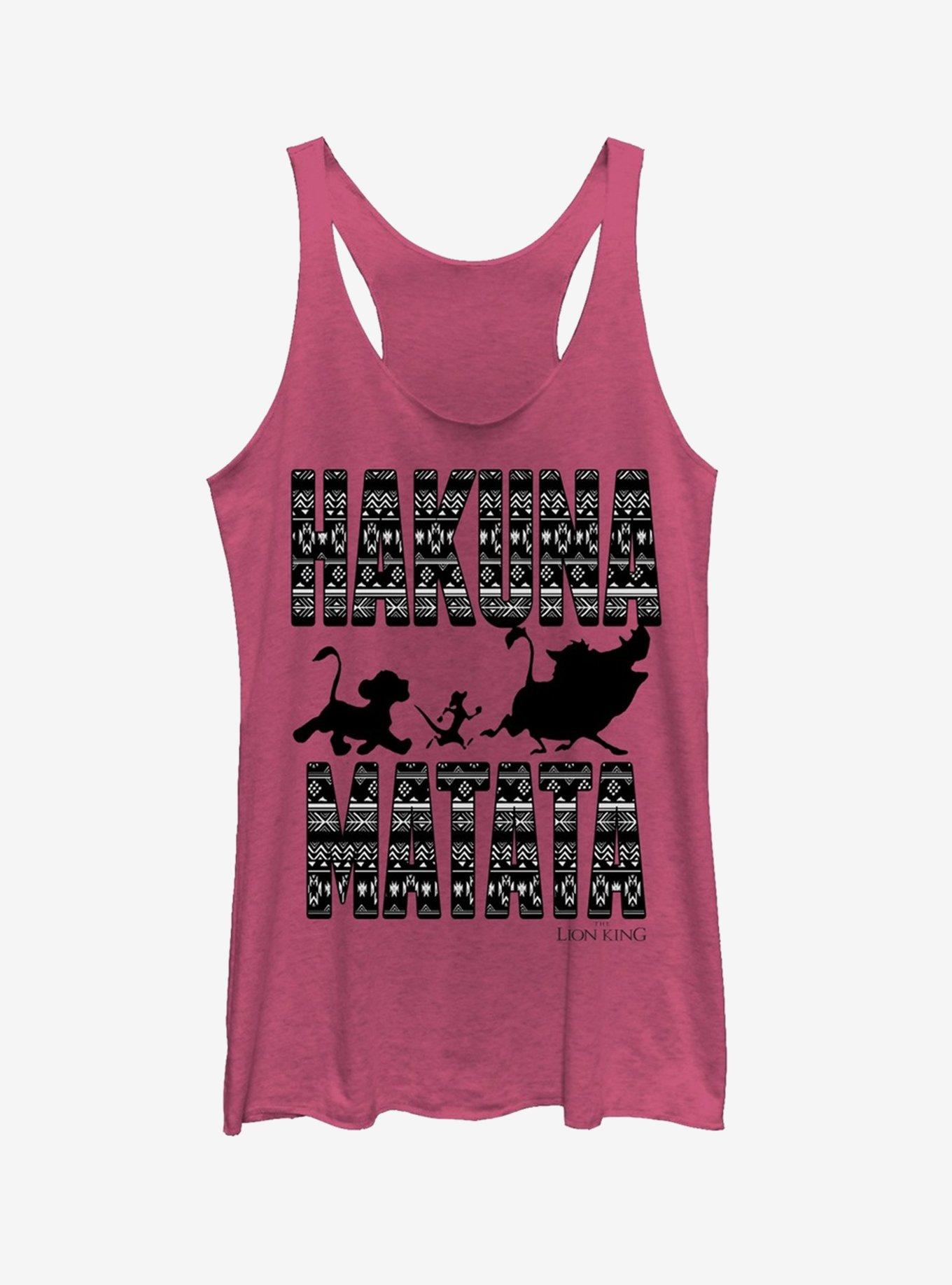 Lion King Hakuna Matata Girls Tanks, PINK HTR, hi-res