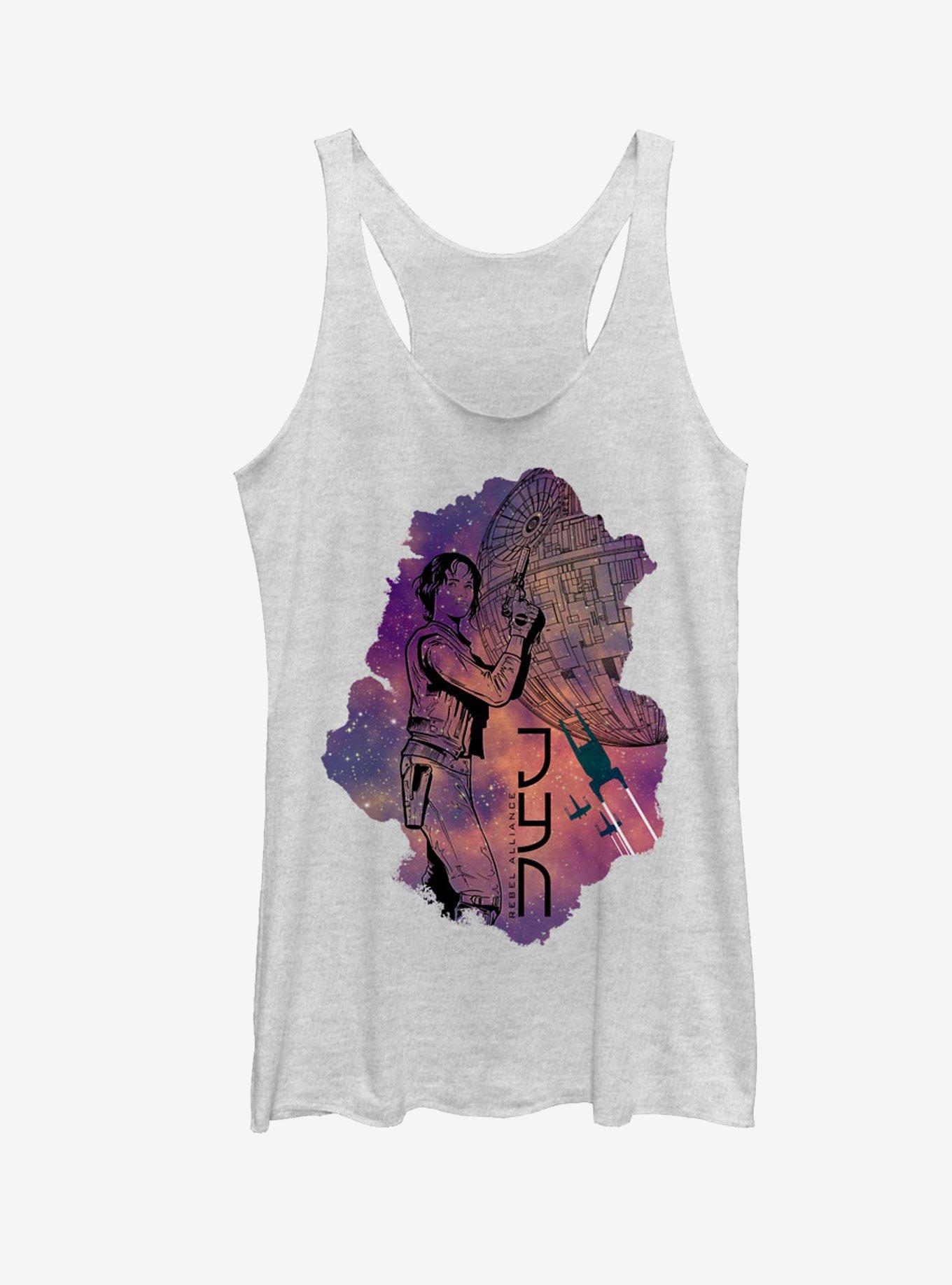 Star Wars Jyn Cartoon Space Print Girls Tanks, WHITE HTR, hi-res