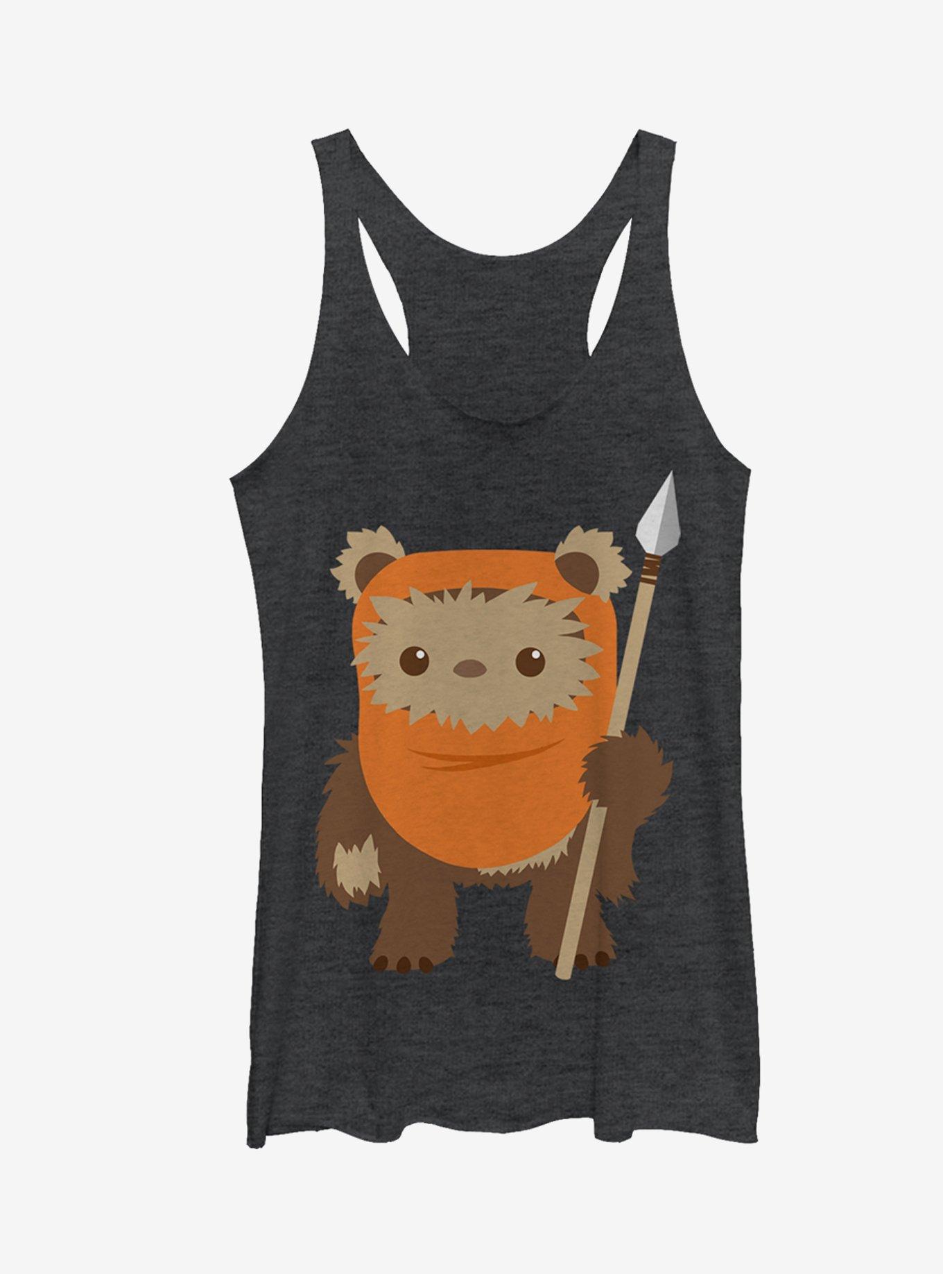 Star Wars Wicket Ewok Cartoon Girls Tanks, BLK HTR, hi-res