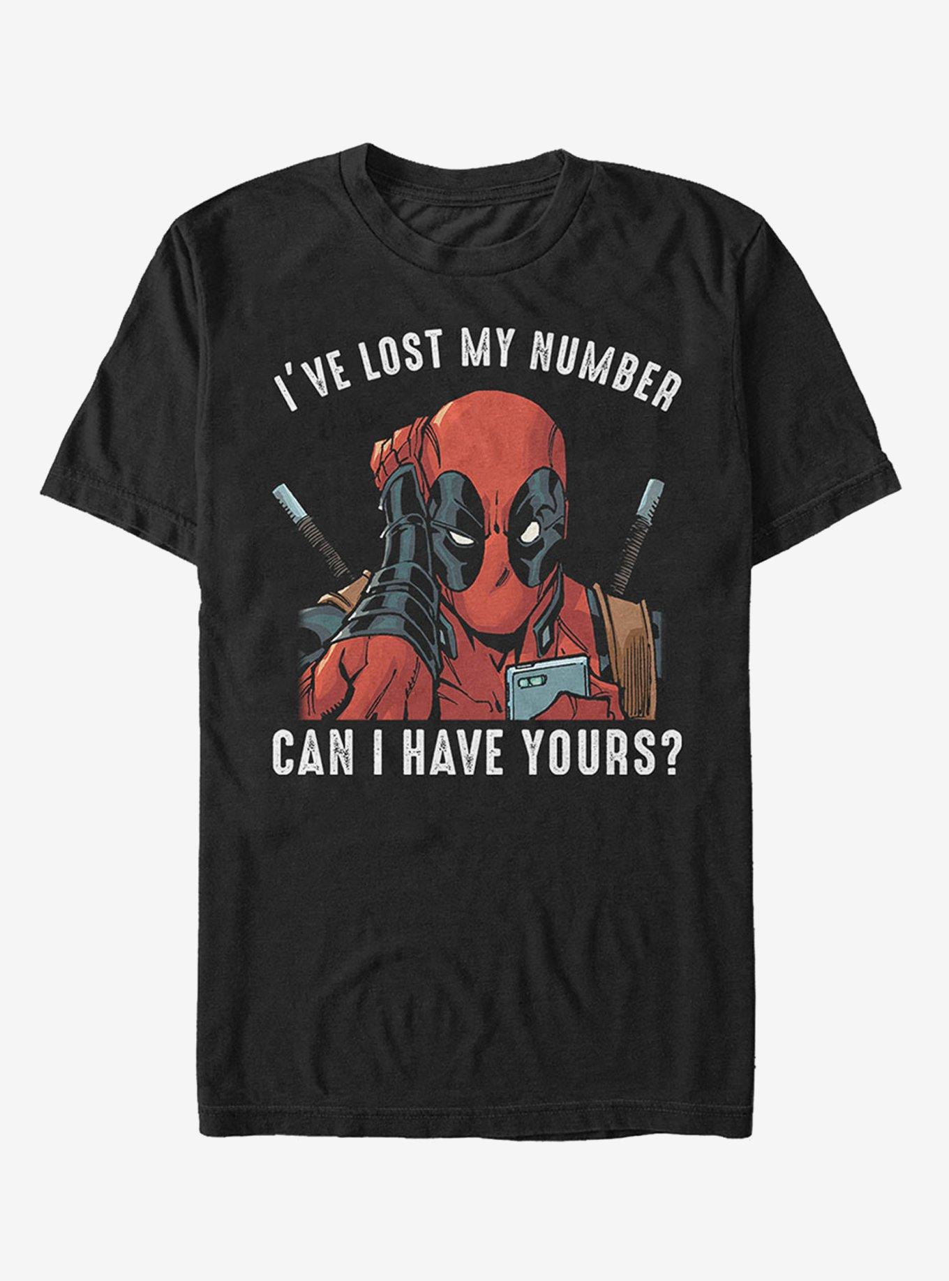 Marvel Deadpool Lost My Number T-Shirt, BLACK, hi-res