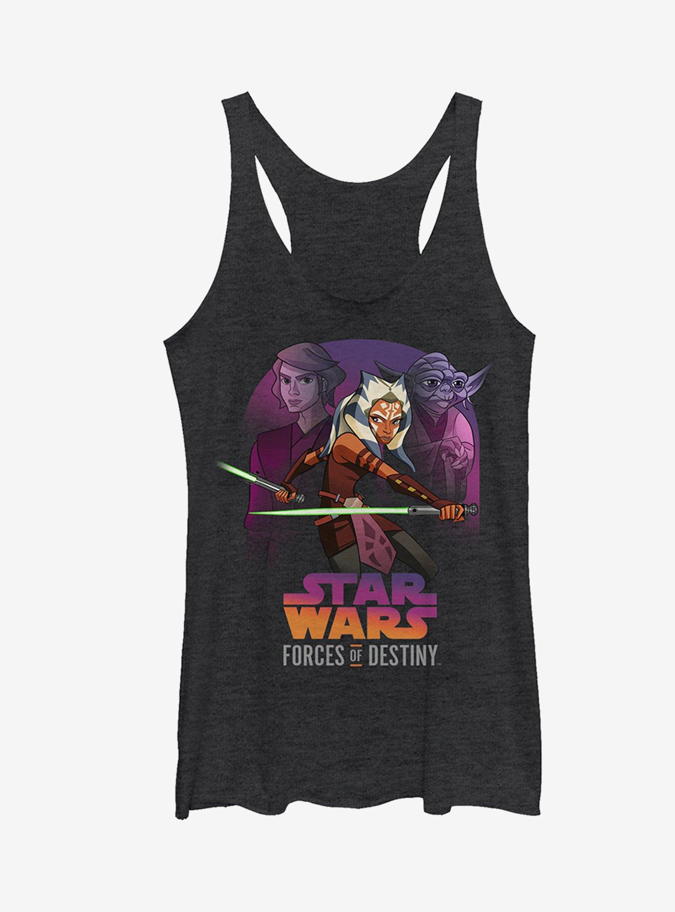 Star Wars Ahsoka Jedi Girls Tanks, BLK HTR, hi-res