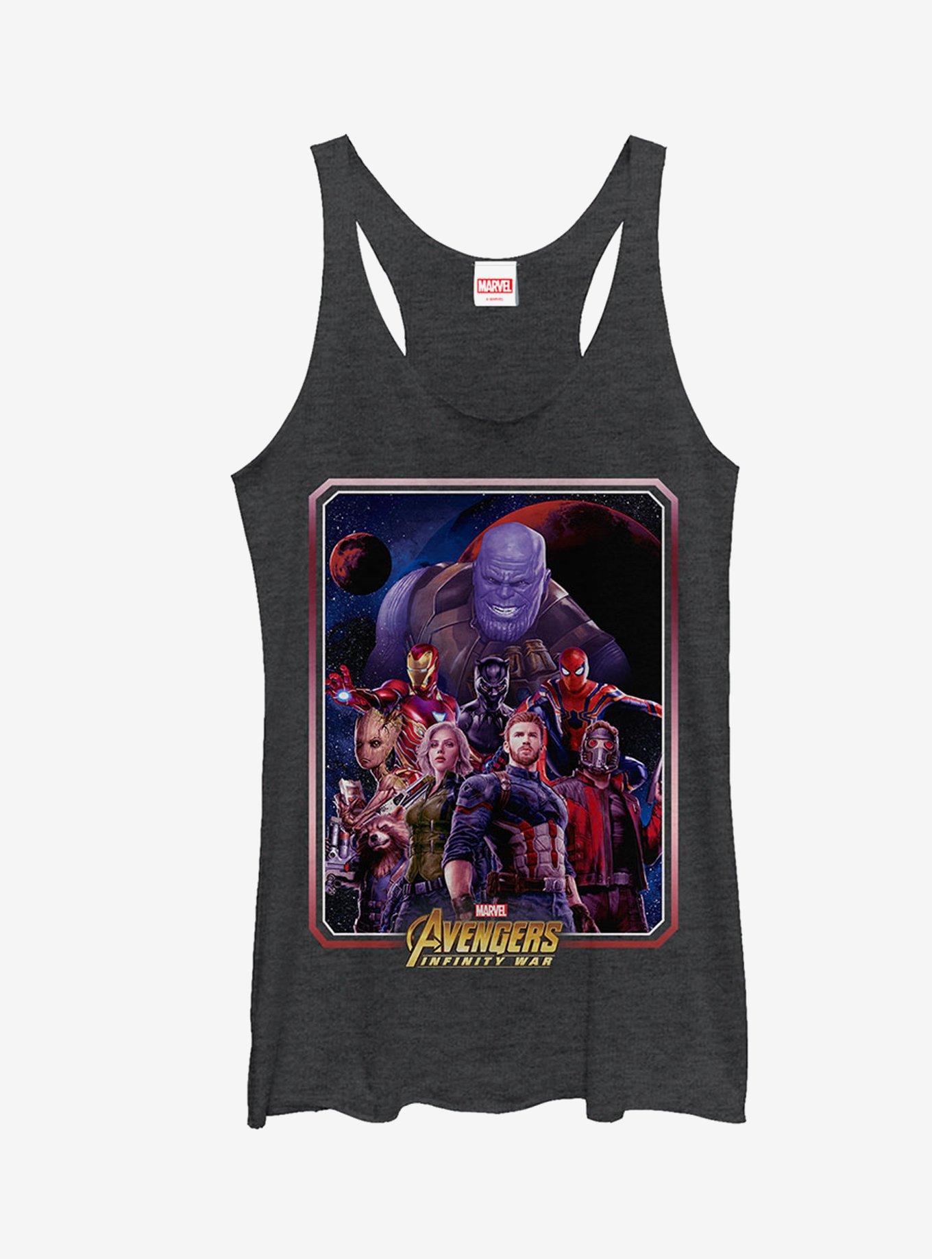 Marvel Avengers: Infinity War Character Frame Girls Tanks, BLK HTR, hi-res