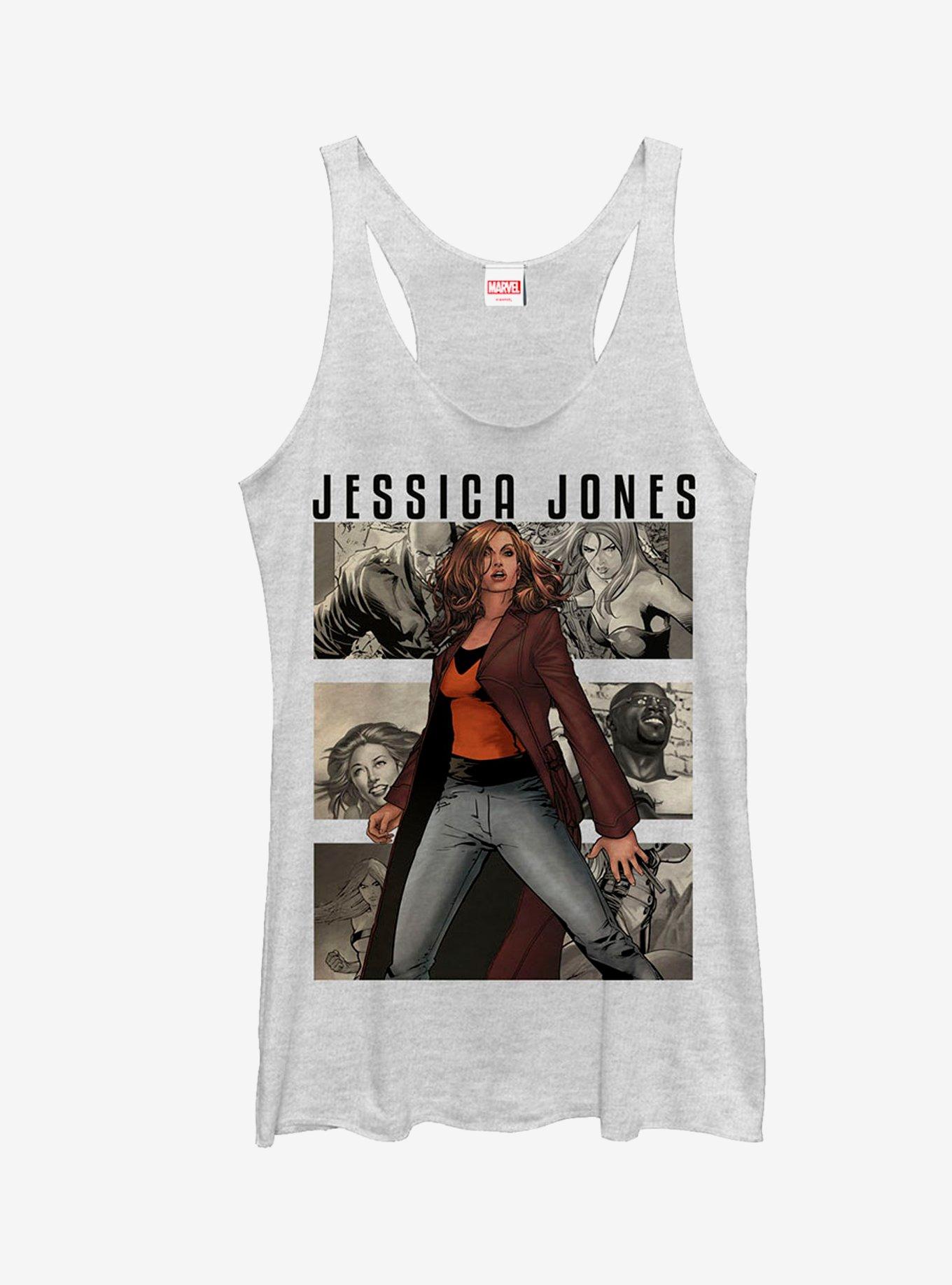 Marvel Jessica Jones Panels Girls Tanks, WHITE HTR, hi-res