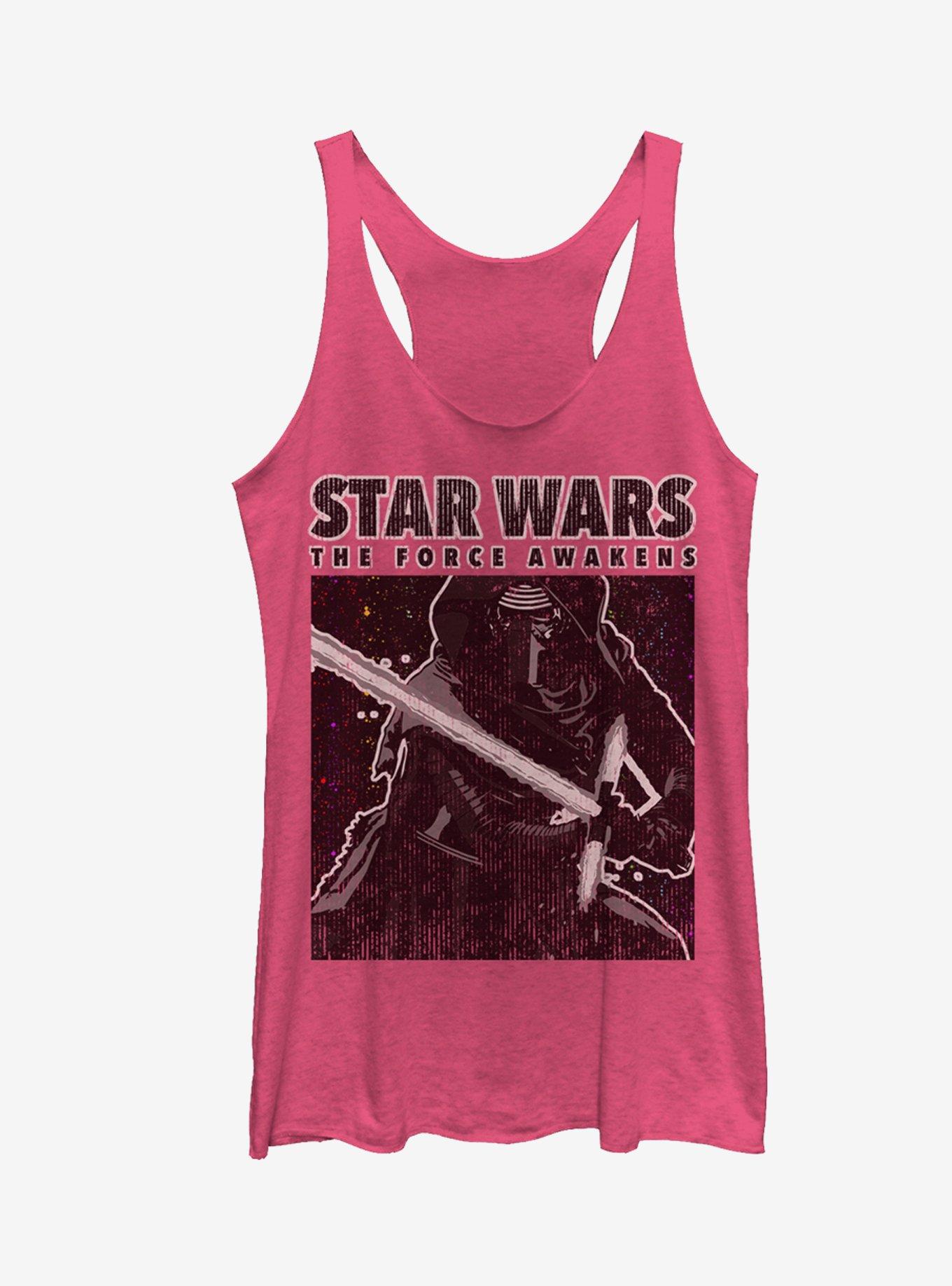 Star Wars Kylo Ren Distressed Girls Tanks, PINK HTR, hi-res