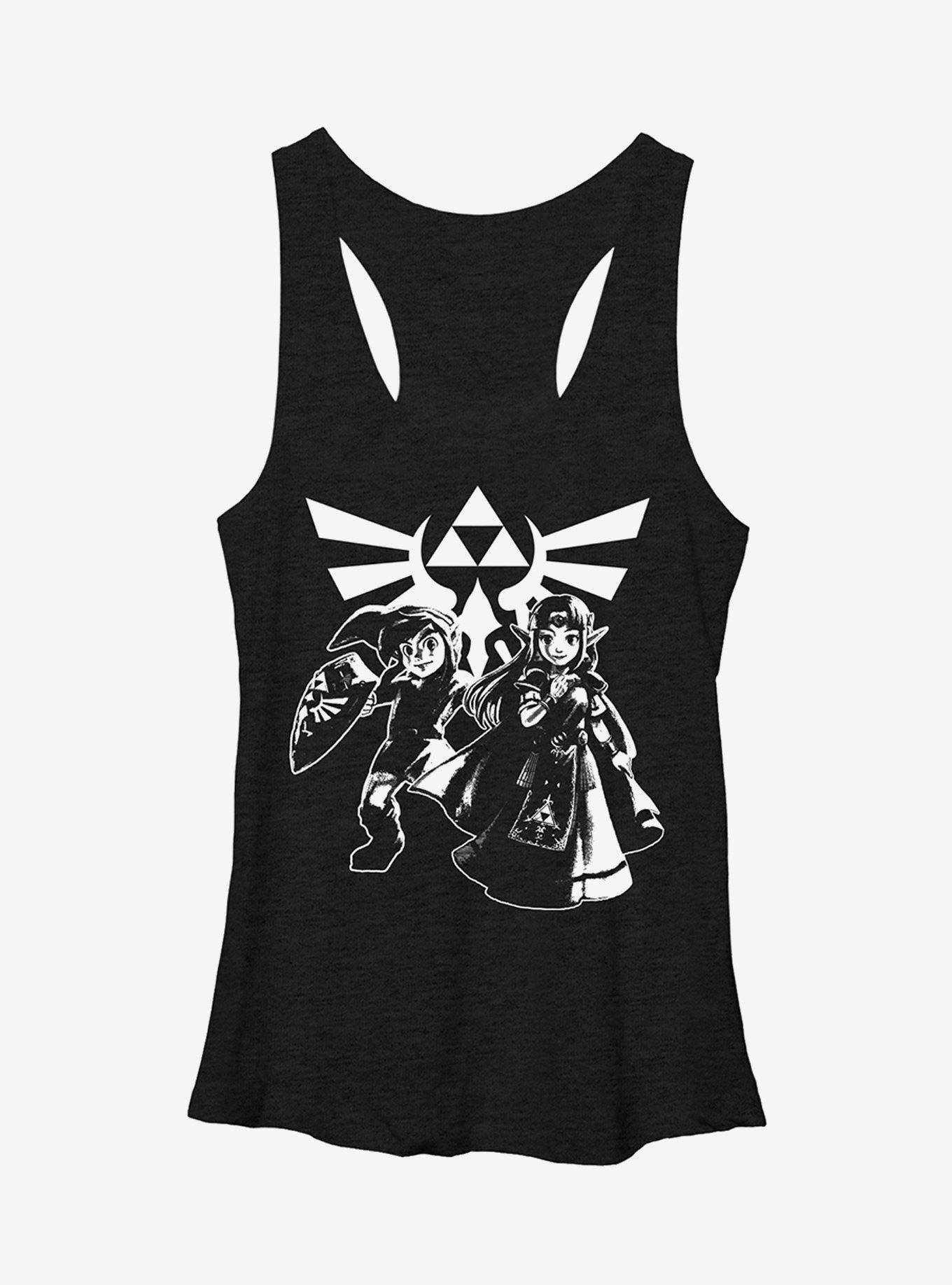 Nintendo Legend of Zelda Triforce Link Girls Tanks, BLK HTR, hi-res