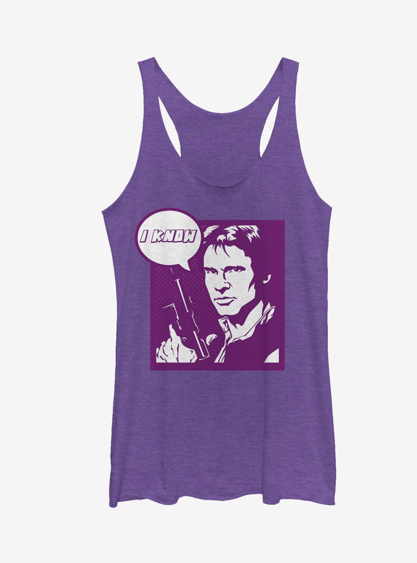 Star Wars Pop Art Han Solo I Know Girls Tanks, PUR HTR, hi-res