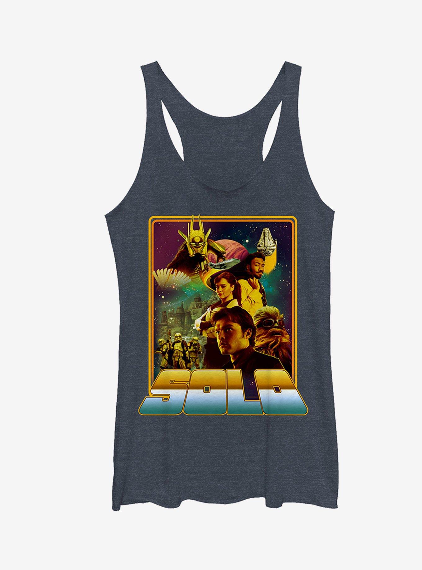 Star Wars Vintage Character Frame Girls Tanks, NAVY HTR, hi-res