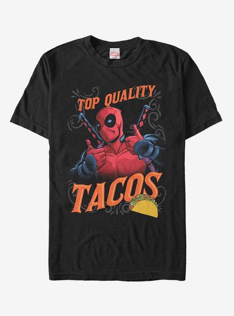 Marvel Deadpool Top Quality Tacos T Shirt BLACK Hot Topic