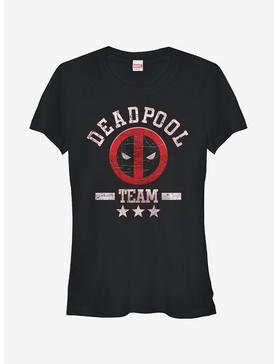 Marvel Deadpool Cracked Team Logo Girls T-Shirt, BLACK, hi-res