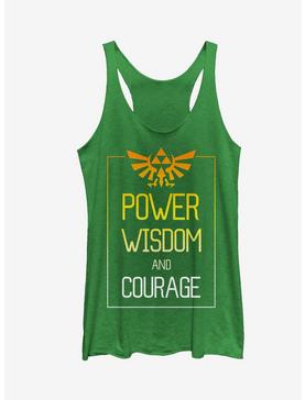 Nintendo Legend of Zelda Power Wisdom Courage Girls Tanks, ENVY, hi-res