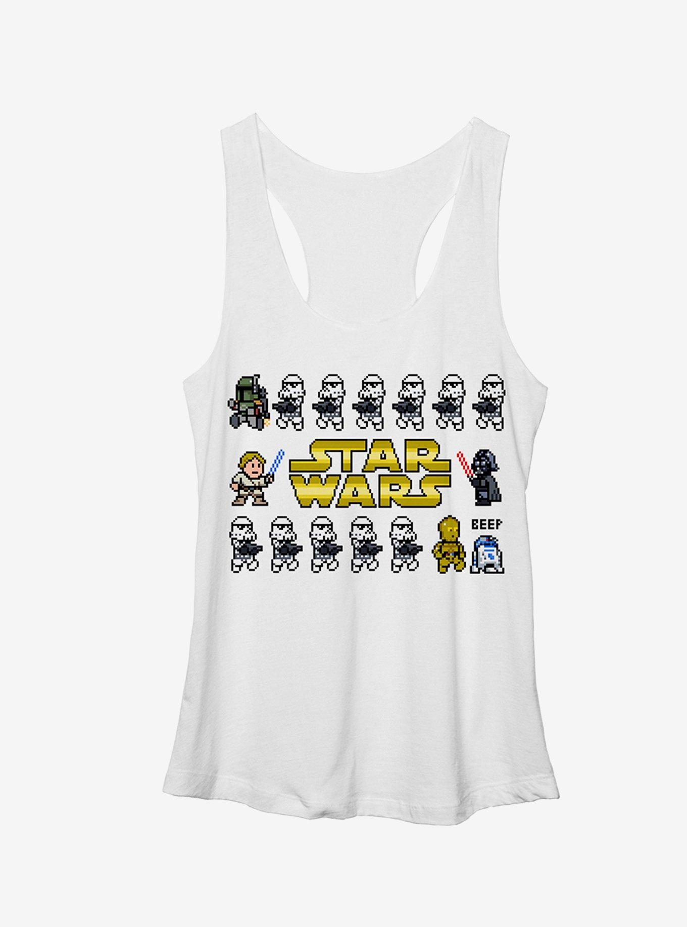 Star Wars Pixel Character Line Girls Tanks