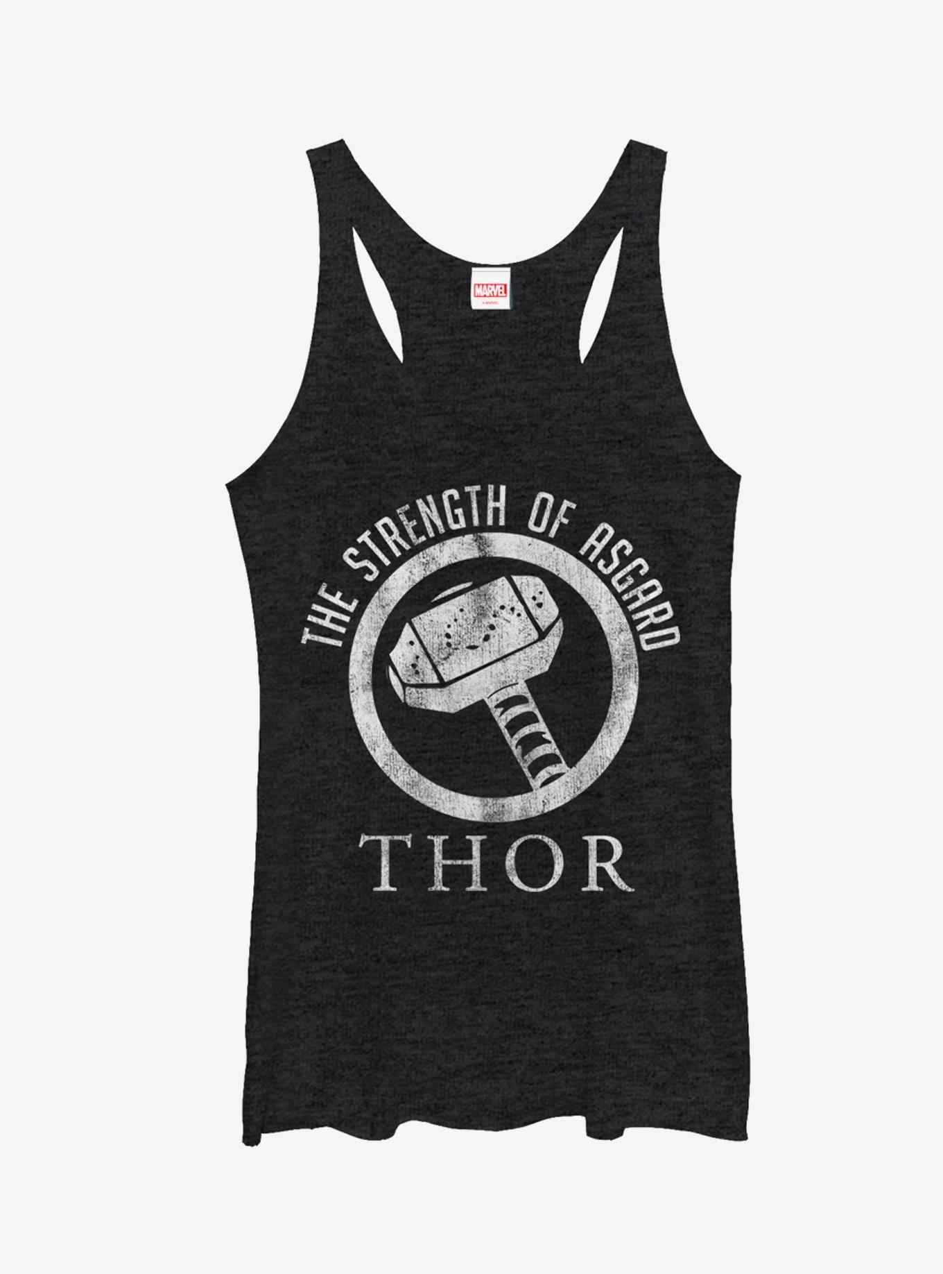 Marvel Thor Strength of Asgard Girls Tanks, BLK HTR, hi-res