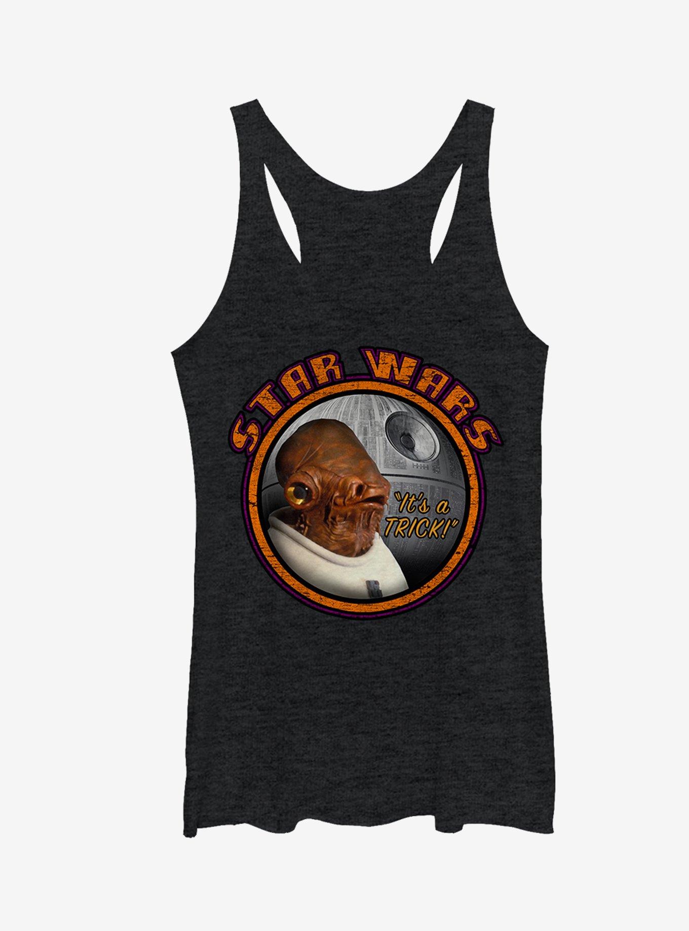 Star Wars Ackbar Halloween It's a Trick Girls Tanks, BLK HTR, hi-res