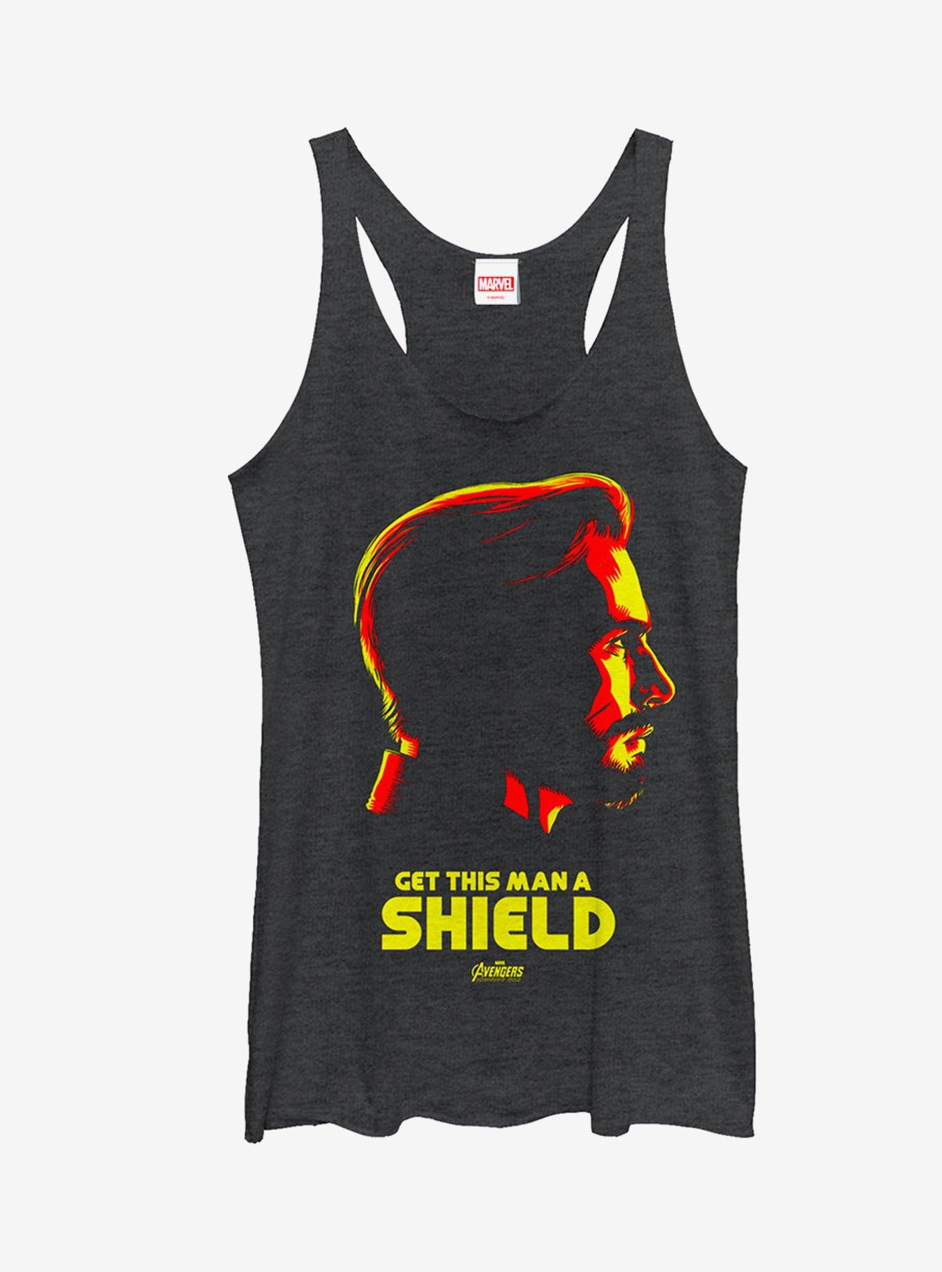 Marvel Avengers: Infinity War Captain Shield Girls Tanks, BLK HTR, hi-res