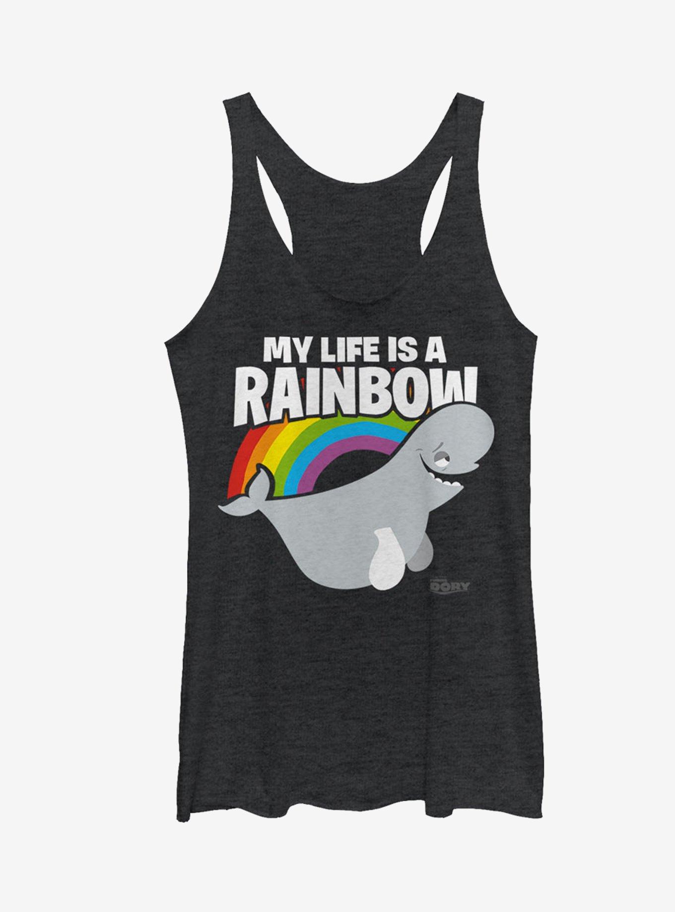 Disney Pixar Finding Dory Bailey Life is a Rainbow Girls Tank, BLK HTR, hi-res