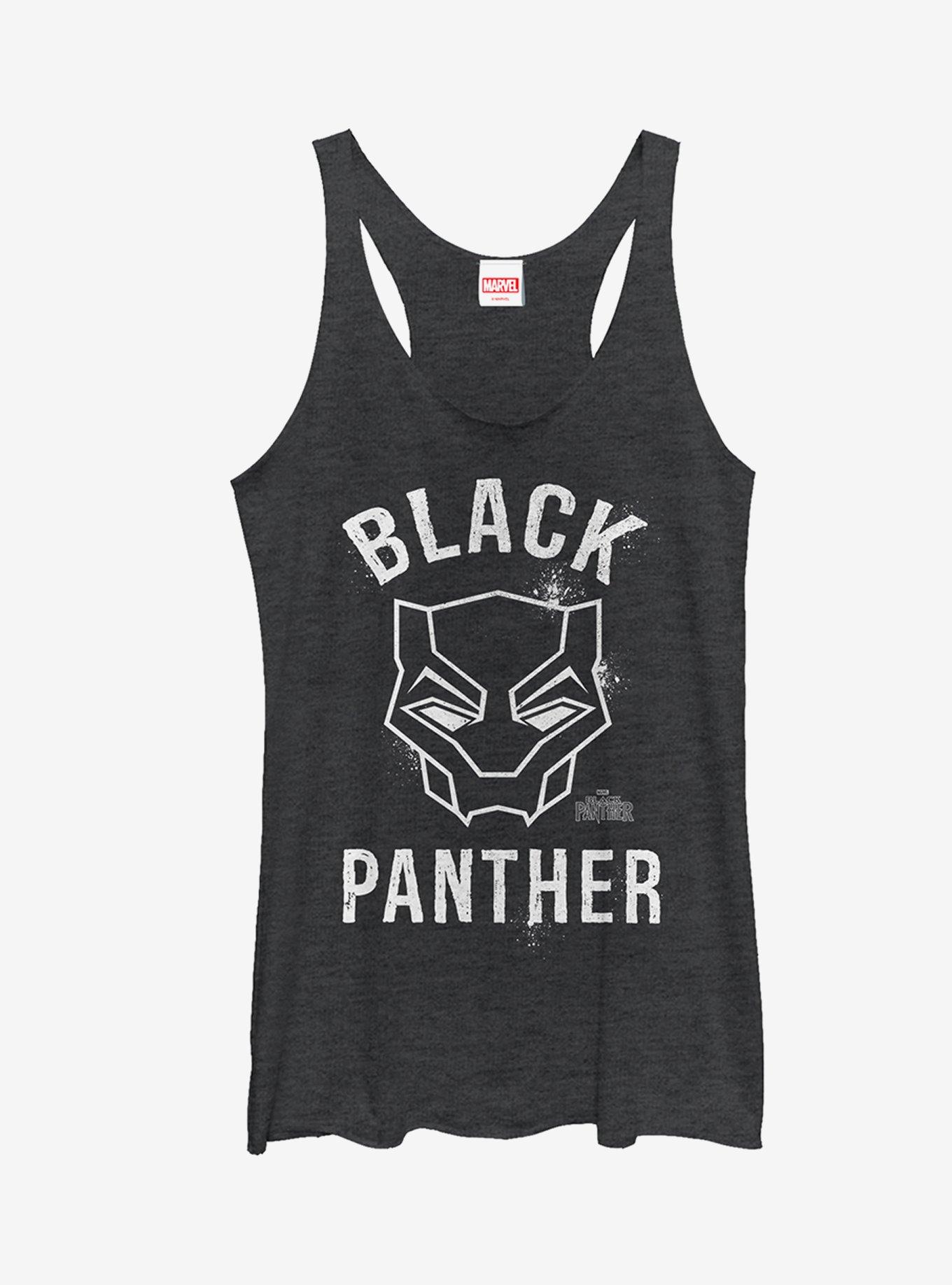 Marvel Black Panther 2018 Classic Girls Tanks, BLK HTR, hi-res